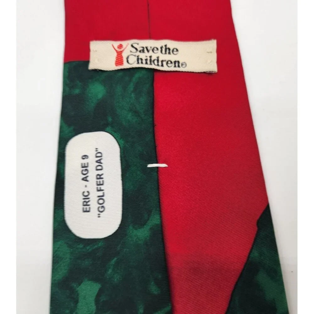 Save The Children Golf Tie Golfer Dad Tie‎ Necktie 57